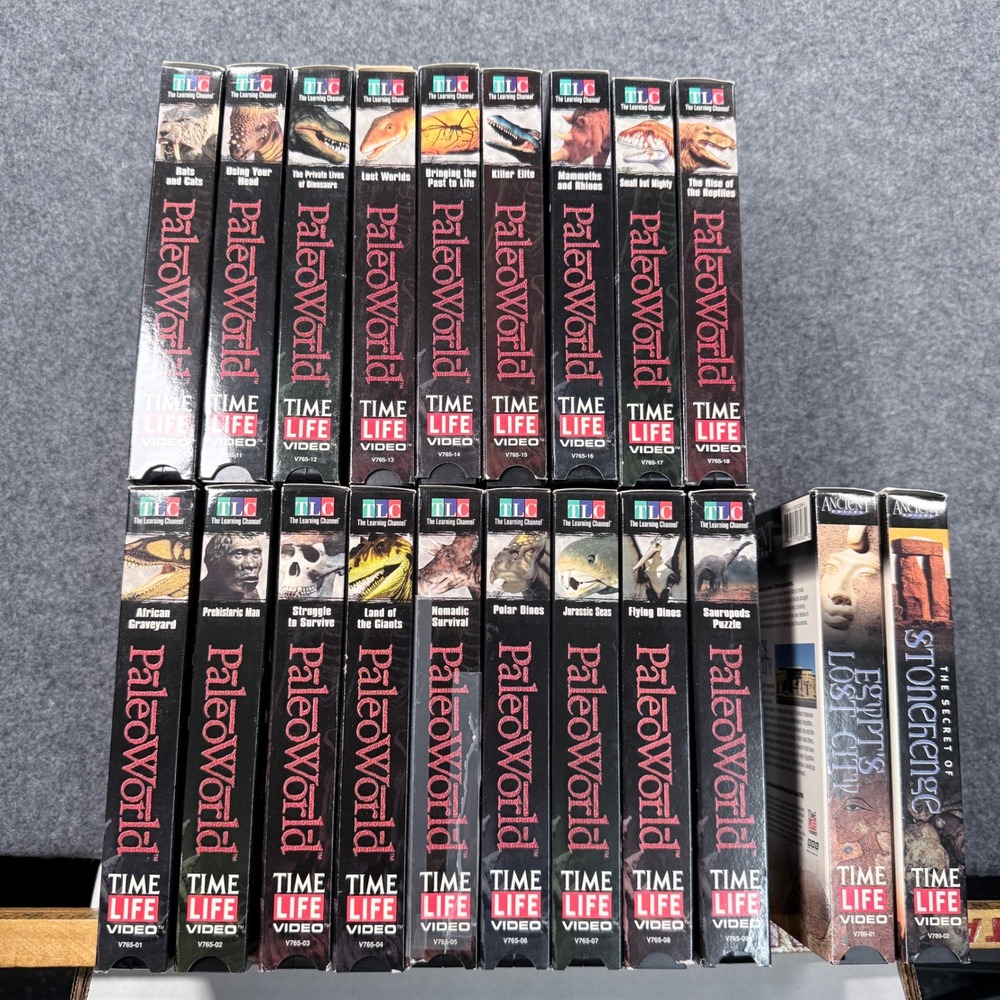 Time Life Paleo World VHS Set 1-18 TLC Ancient Voices Egypt Stonehenge 20 Tapes